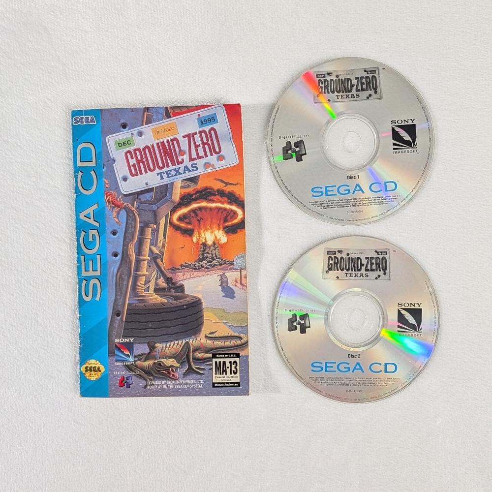 ❤️ 1993 SEGA CD Ground Zero Texas (Untested)